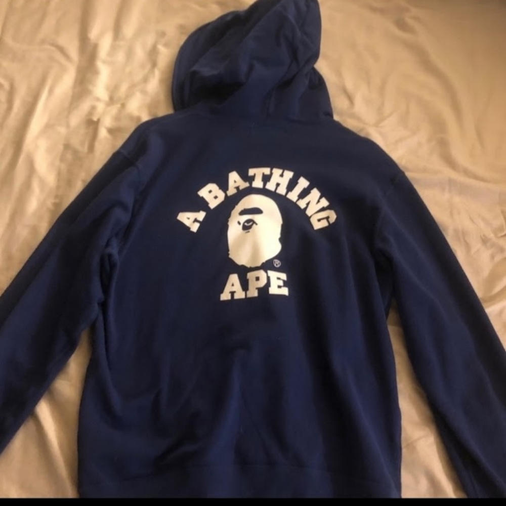 Blue Bape one point college full zip